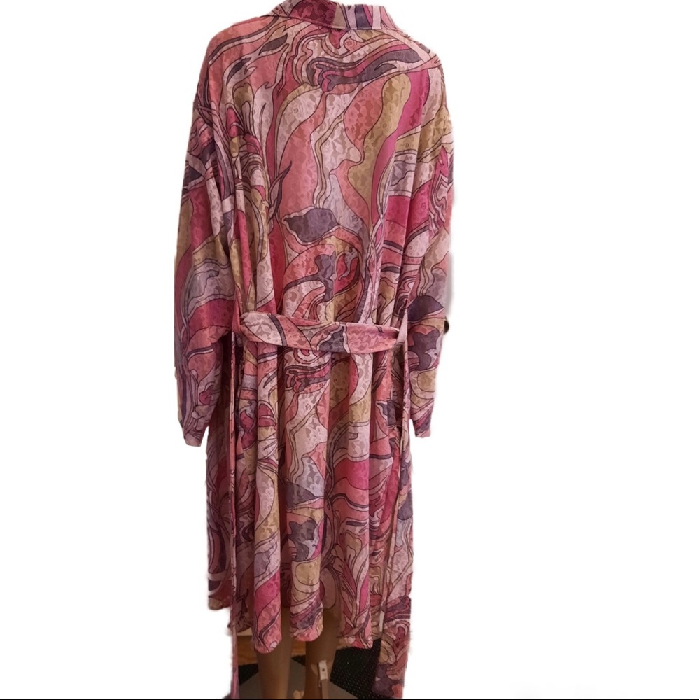 Floral Abstract Lace Lined Robe NWT - Picture 9 of 11